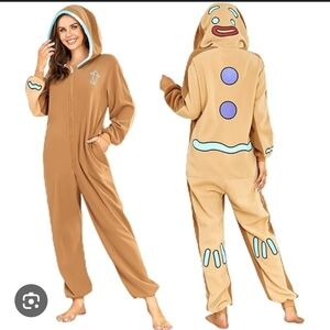 Women's Gingerbread Hooded Pajama Onesie